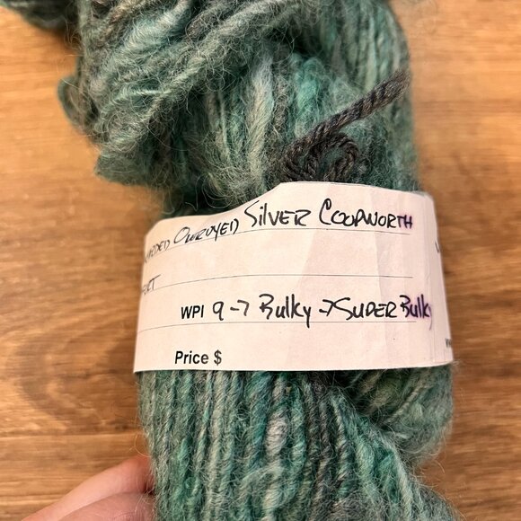 Coopworth Wool Hand-Spun Hand Dyed Fiber Yarn Teal - Picture 5 of 7